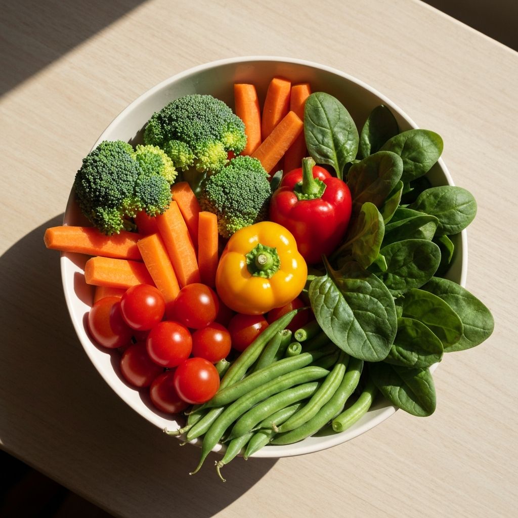 Mixed fresh vegetables in a bowl